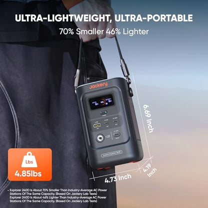 Jackery Portable Power Station Explorer 300, 293Wh Backup Lithium Battery, Solar Generator for Outdoors Camping Travel Hunting Blackout (Solar Panel Optional)