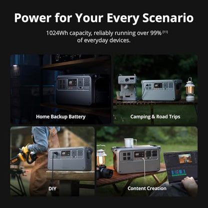 DJI Portable Power Station, LFP Battery, Compact Size, Electric Generator for Home, Camping & RVs, Off-Grid