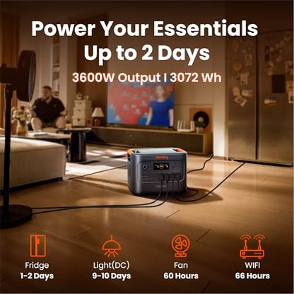 Jackery HomePower 3000 Portable Power Station, 3072Wh LFP Battery, 3600W AC Output