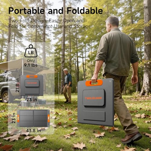 Portable Solar Panel for Power Station,High Efficiency ETFE Foldable Solar Panel Charger for Outdoor Camping, RV, Emergency Power Supply