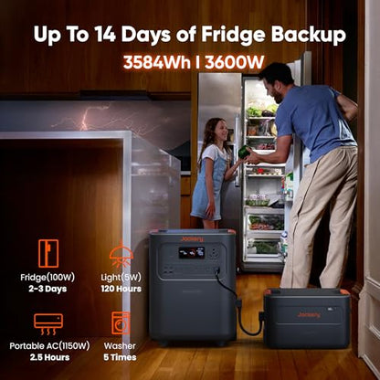 Jackery HomePower 3600 Plus Portable Power Station, 3600W AC Output, 3584Wh LFP Solar Generator