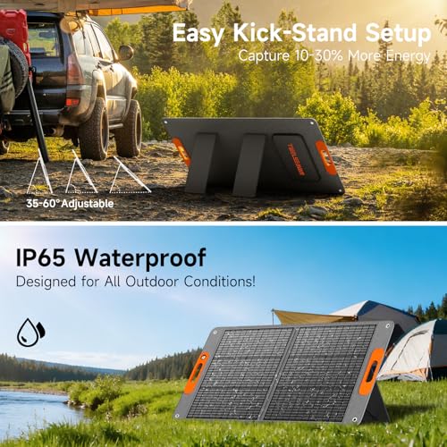 Portable Solar Panel for Power Station,High Efficiency ETFE Foldable Solar Panel Charger for Outdoor Camping, RV, Emergency Power Supply