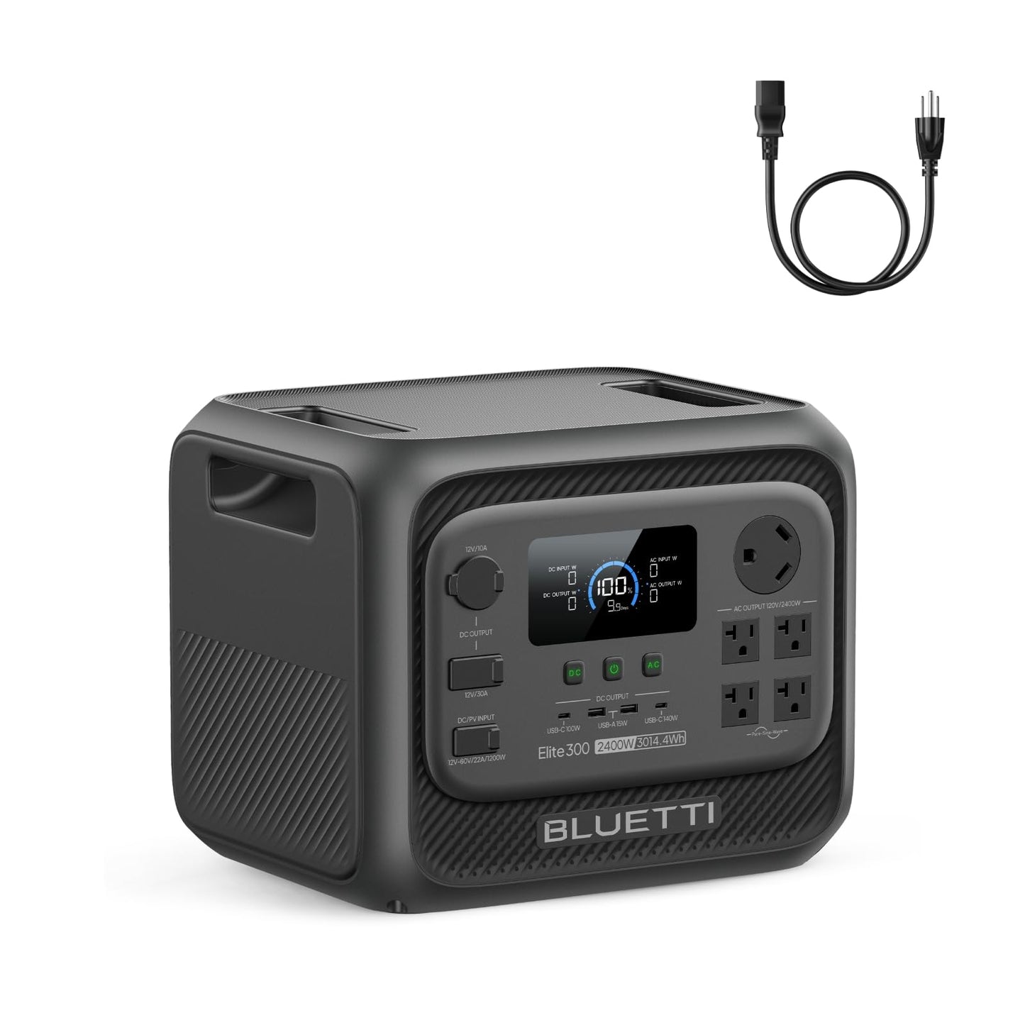 BLUETTI Elite 300 Portable Power Station (2026 New), 3014.4Wh LiFePO4 Battery Backup w/ 2400W AC Outlets (4800W Surge)