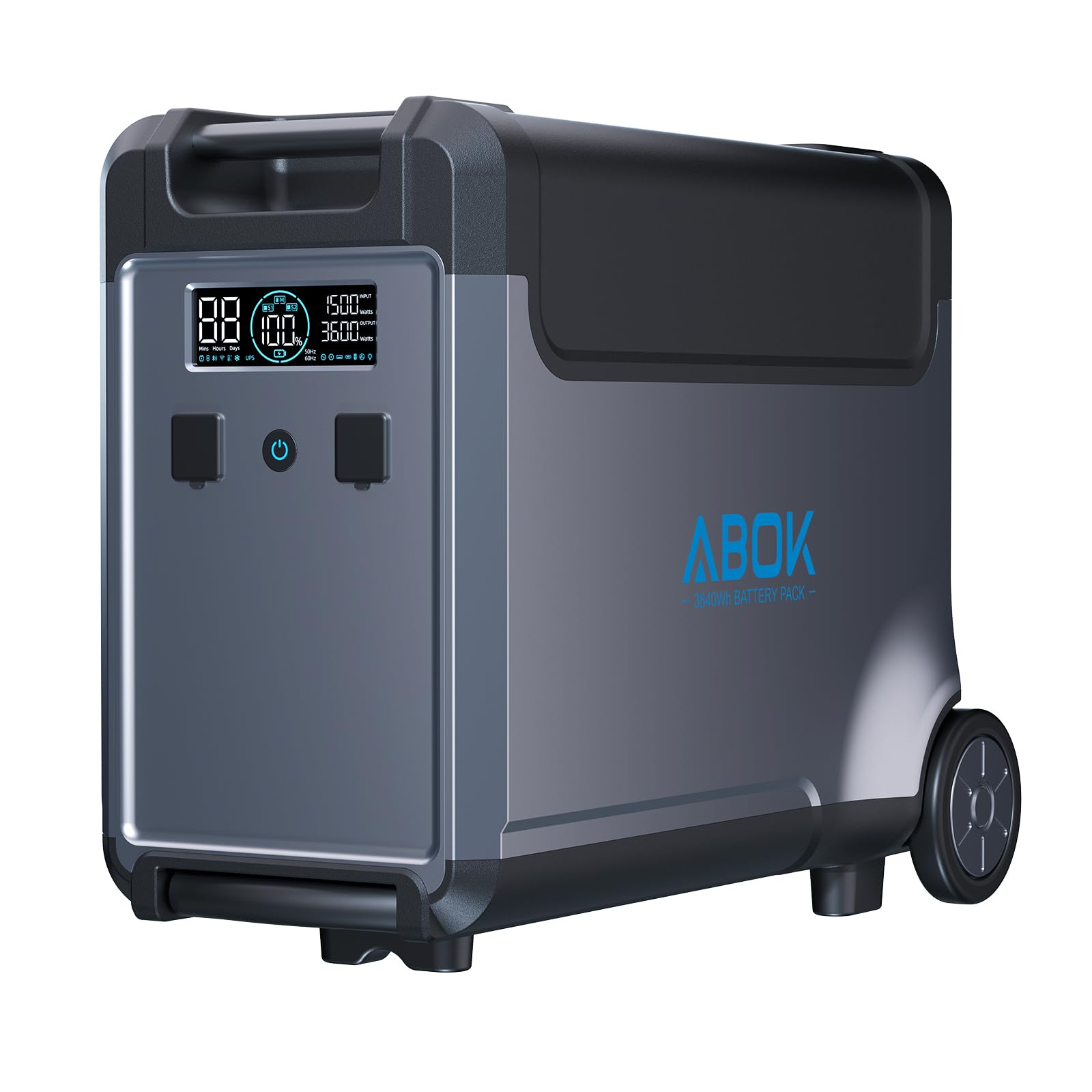 ABOK Ark3600 Portable Power Station, 3840Wh LiFePO4 Battery, Expandable to 11520Wh, 3H Fast Charge, 15 Outlets, UPS 10ms, 3600W Solar Generator for Home Backup, Camping, RV, Emergencies