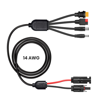FlexSolar 14AWG Solar Charge Cable XT60 DC7909 DC5521 Anderson Adapter 2M