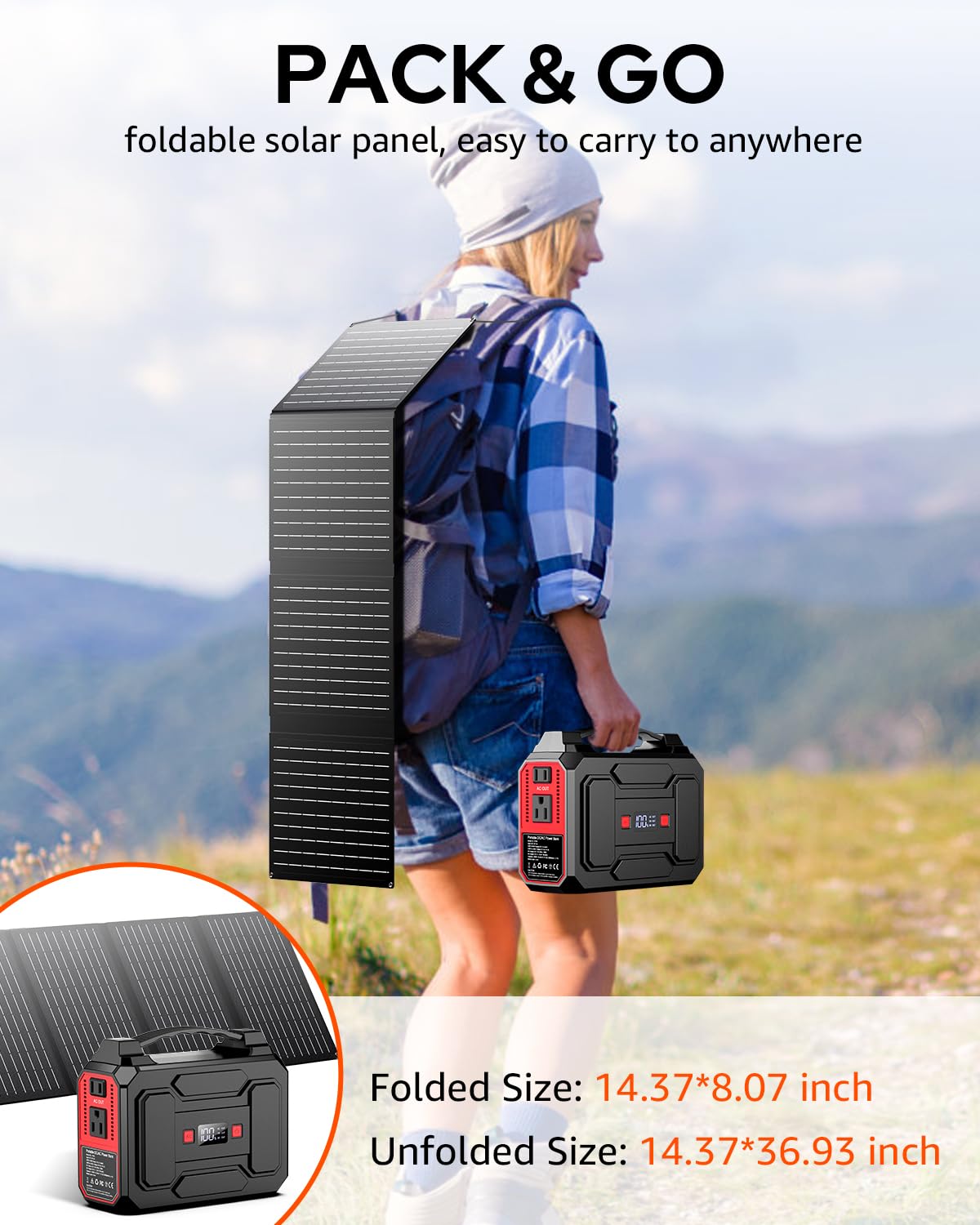 146Wh Solar Generator with 40W Panel