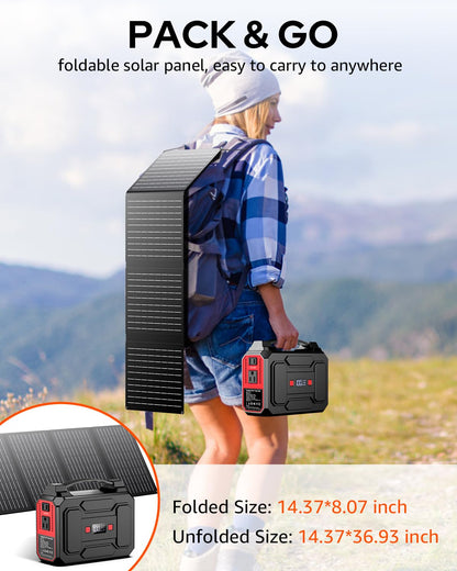 146Wh Solar Generator with 40W Panel