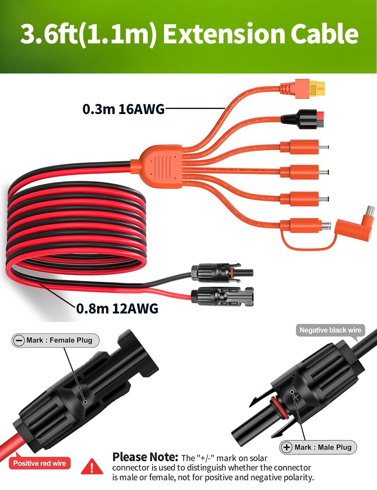 7-in-1 Solar Panel Adapter Kit MC4 DC XT60 Anderson