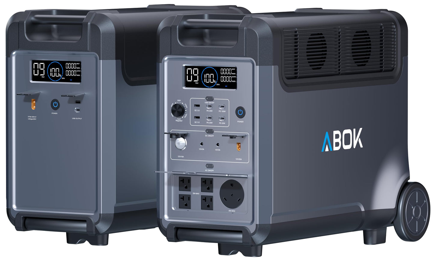 ABOK Ark3600 Portable Power Station, 3840Wh LiFePO4 Battery, Expandable to 11520Wh, 3H Fast Charge, 15 Outlets, UPS 10ms, 3600W Solar Generator for Home Backup, Camping, RV, Emergencies