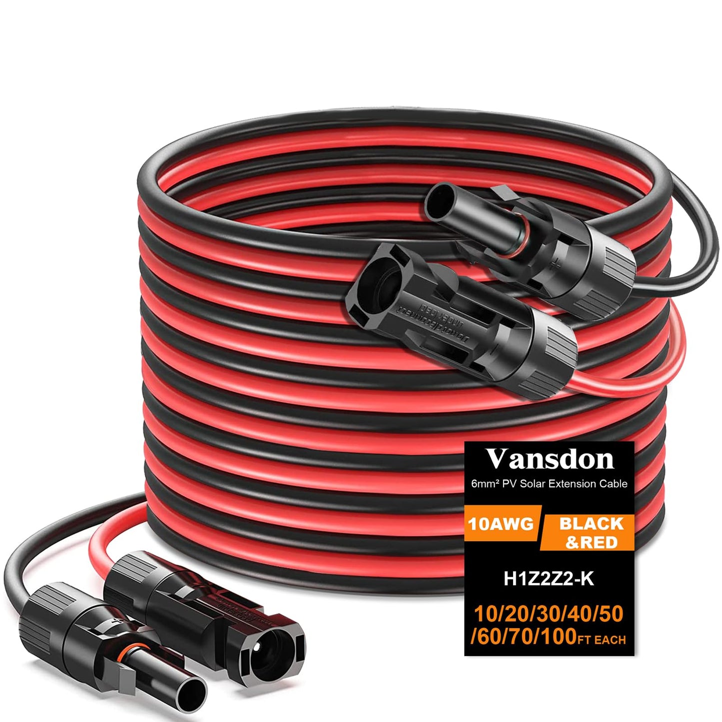 Solar Extension Cable with Waterproof Connectors for RV PV Systems
