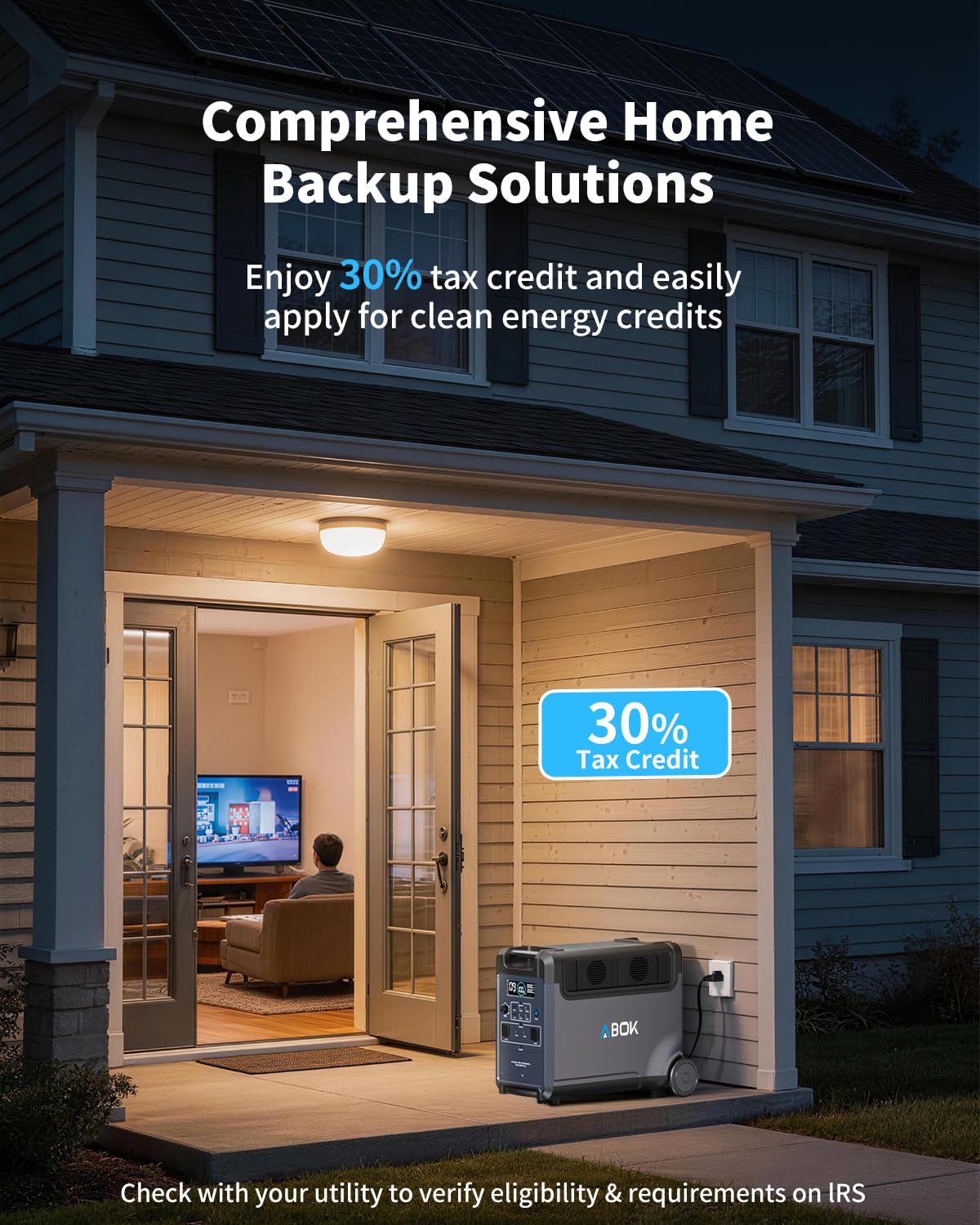 ABOK Ark3600 Portable Power Station, 3840Wh LiFePO4 Battery, Expandable to 11520Wh, 3H Fast Charge, 15 Outlets, UPS 10ms, 3600W Solar Generator for Home Backup, Camping, RV, Emergencies