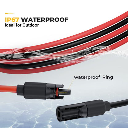 Solar Extension Cable Adapter Kit 8AWG 10AWG 12AWG with MC4 Connectors