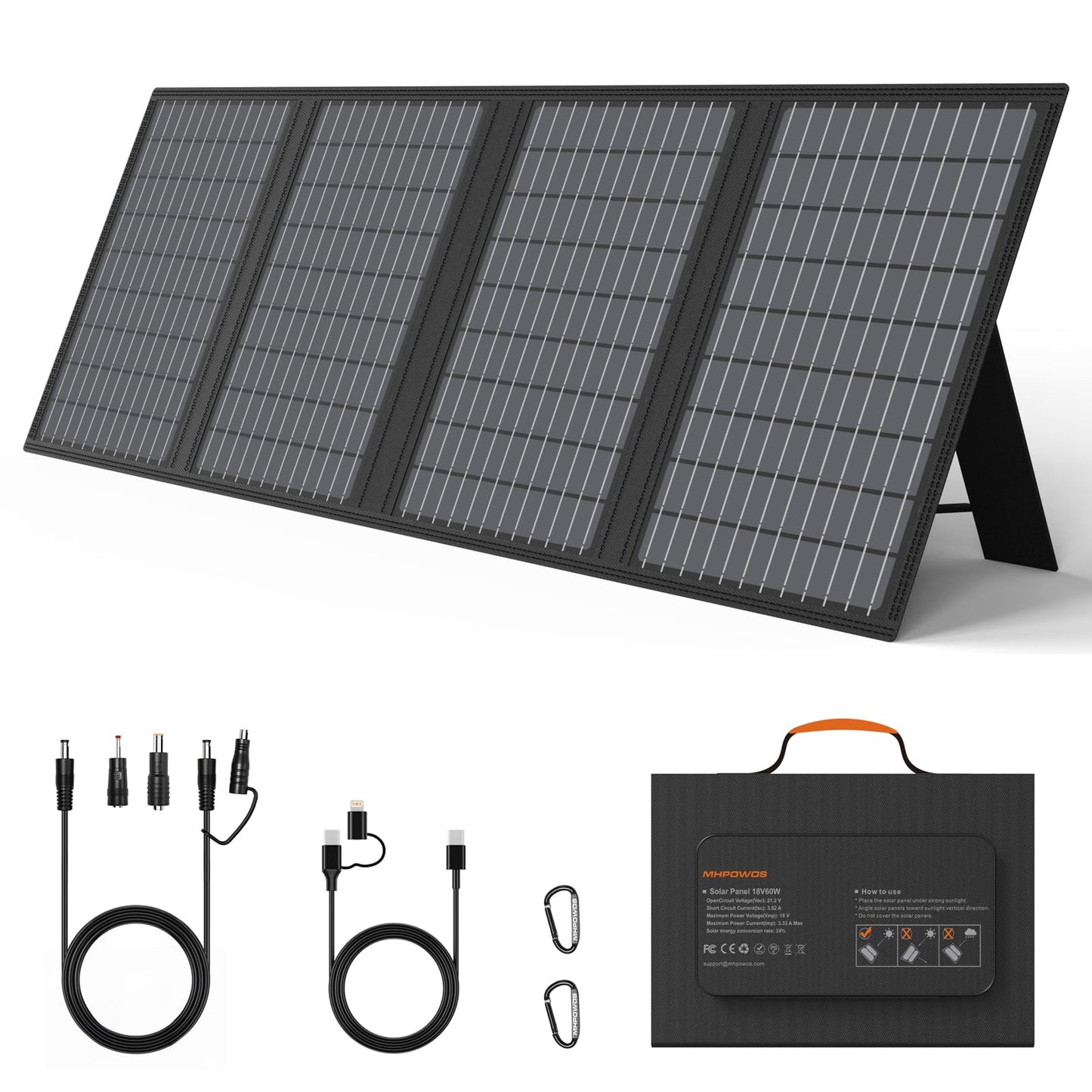 Lightweight Foldable IP67 Portable Solar Panel with Kickstand