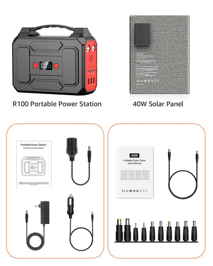 146Wh Solar Generator with 40W Panel