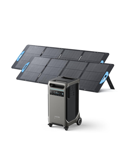 Anker SOLIX F3800 Portable Power Station with 400W Solar Panel, 3840Wh LiFePO4 Battery, 6000W AC output with 120V/240V, Solar Generator for Home Use, RV, Emergencies, Power Outages, Outdoor Camping