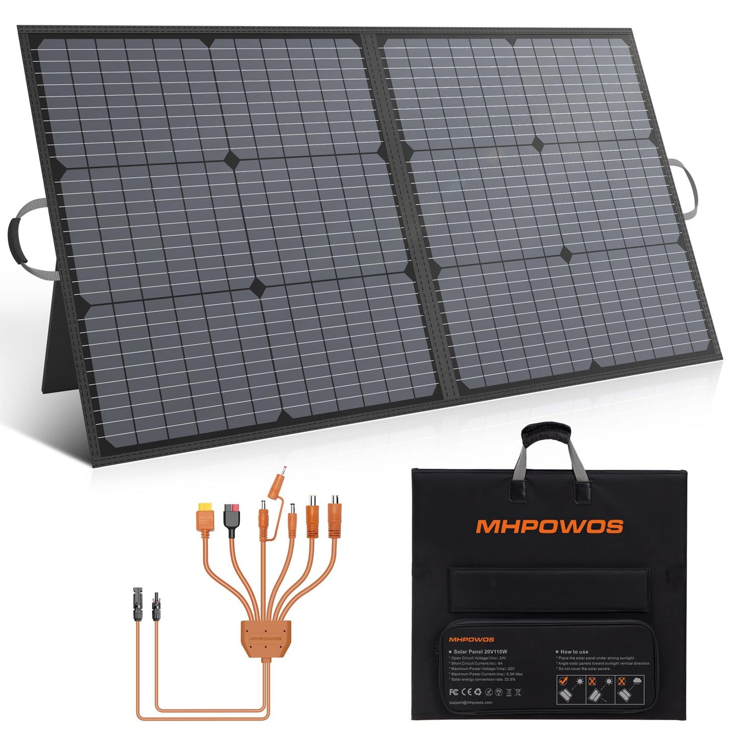 Lightweight Foldable IP67 Portable Solar Panel with Kickstand