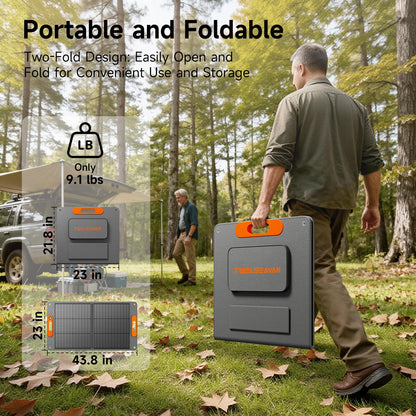 Portable Solar Panel for Power Station,High Efficiency ETFE Foldable Solar Panel Charger for Outdoor Camping, RV, Emergency Power Supply
