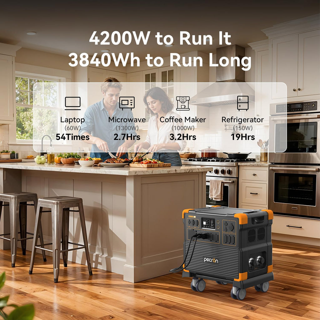E3800 3840Wh 4200W LiFePO4 Power Station