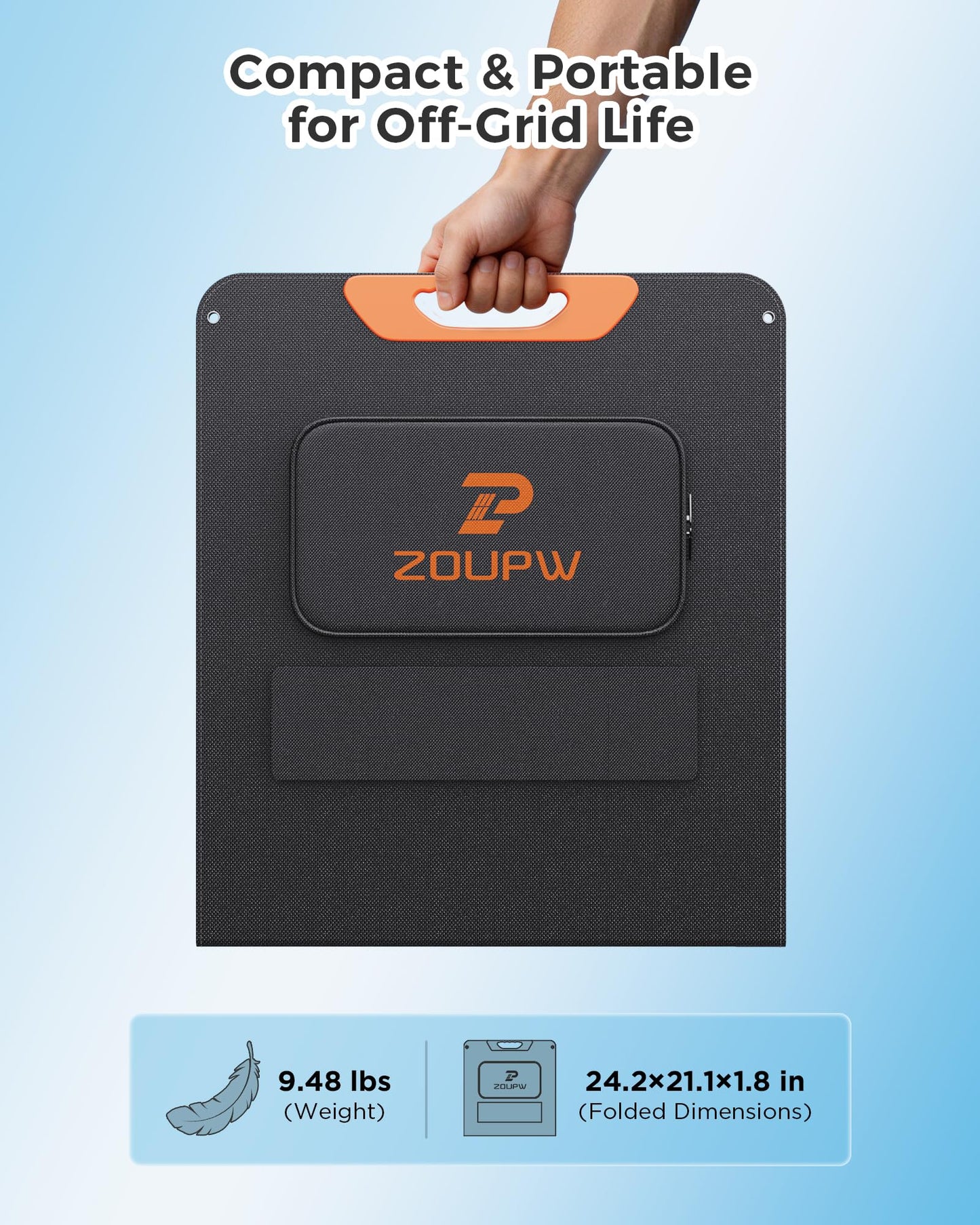 ZOUPW Portable Foldable Solar Panel Charger
