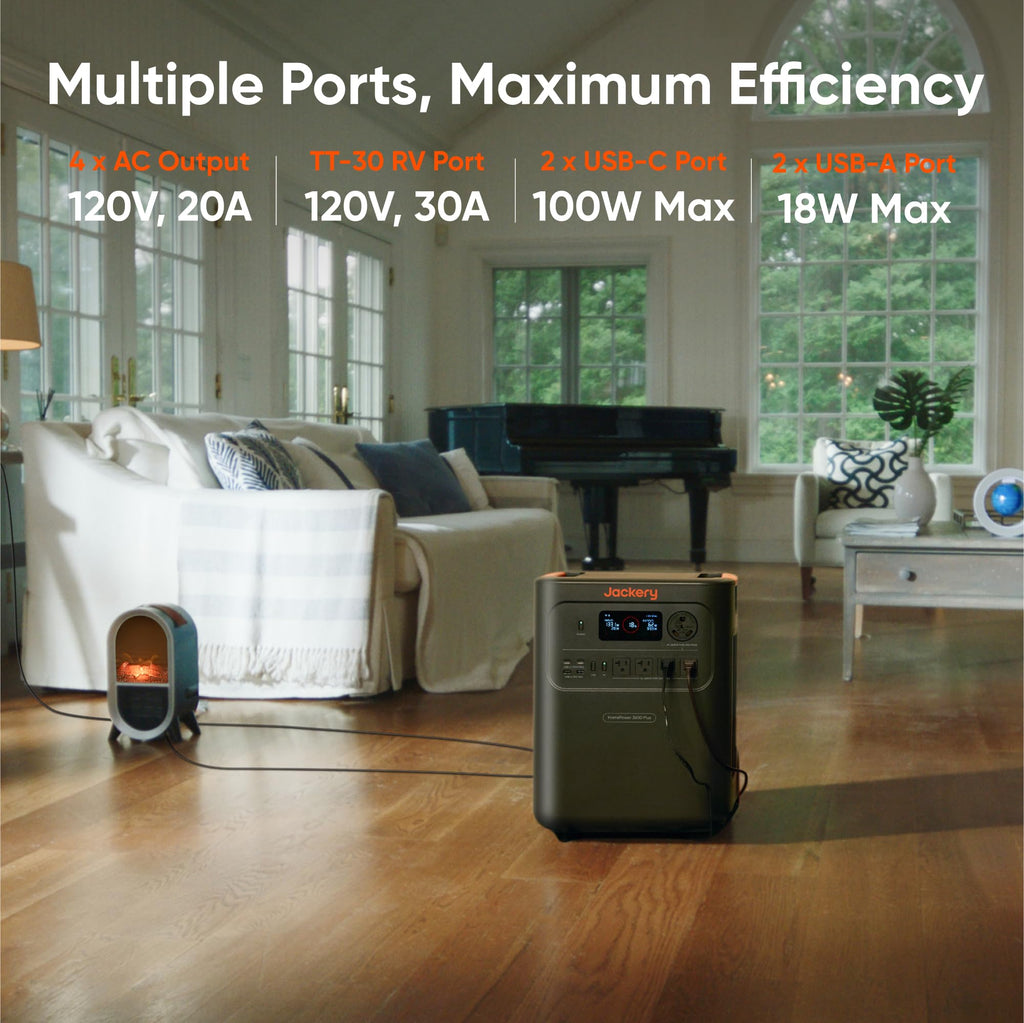 Jackery HomePower 3600 Plus Portable Power Station, 3600W AC Output, 3584Wh LFP Solar Generator