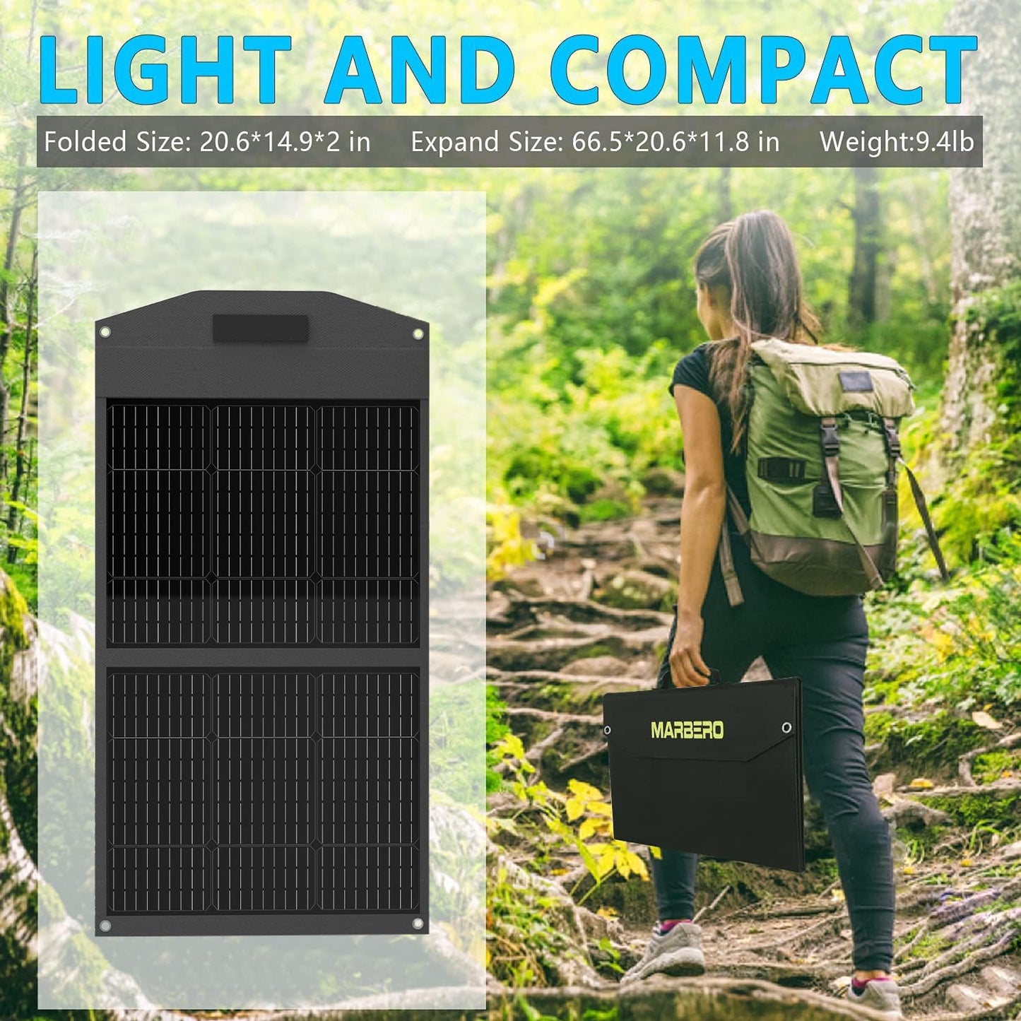 Foldable Portable Solar Panel Fan Kit
