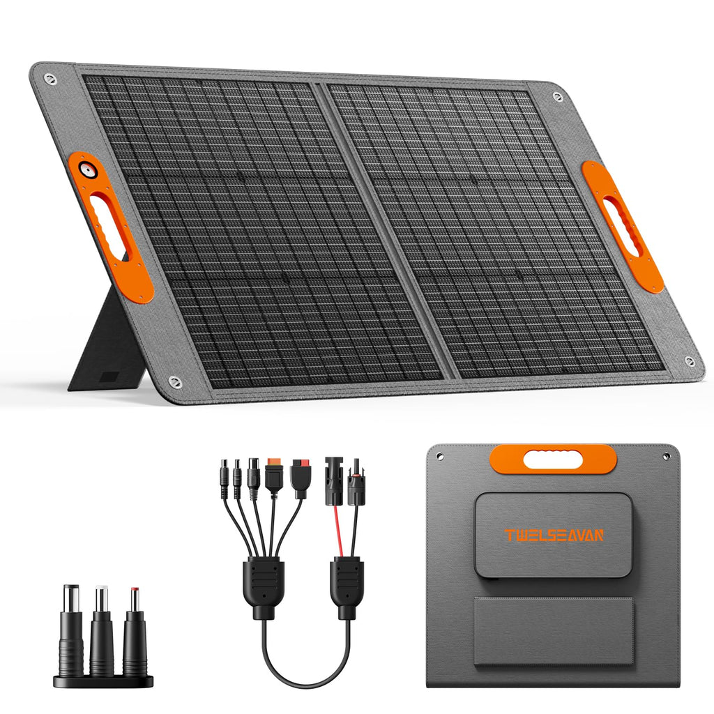 Portable Solar Panel for Power Station,High Efficiency ETFE Foldable Solar Panel Charger for Outdoor Camping, RV, Emergency Power Supply