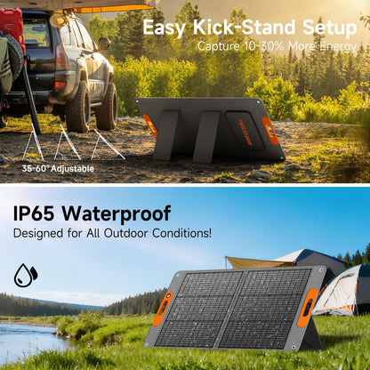 Portable Solar Panel for Power Station,High Efficiency ETFE Foldable Solar Panel Charger for Outdoor Camping, RV, Emergency Power Supply