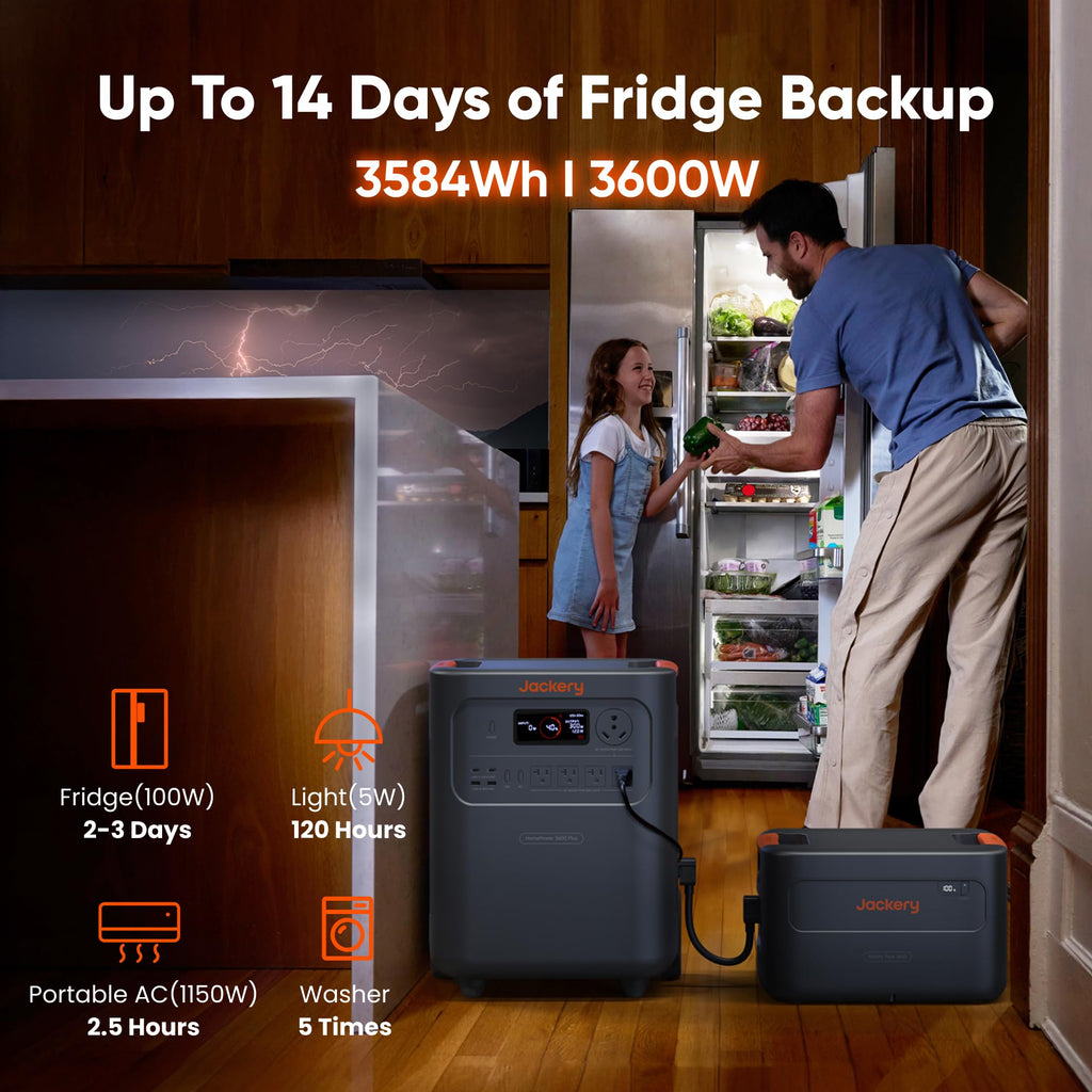 Jackery HomePower 3600 Plus Portable Power Station, 3600W AC Output, 3584Wh LFP Solar Generator